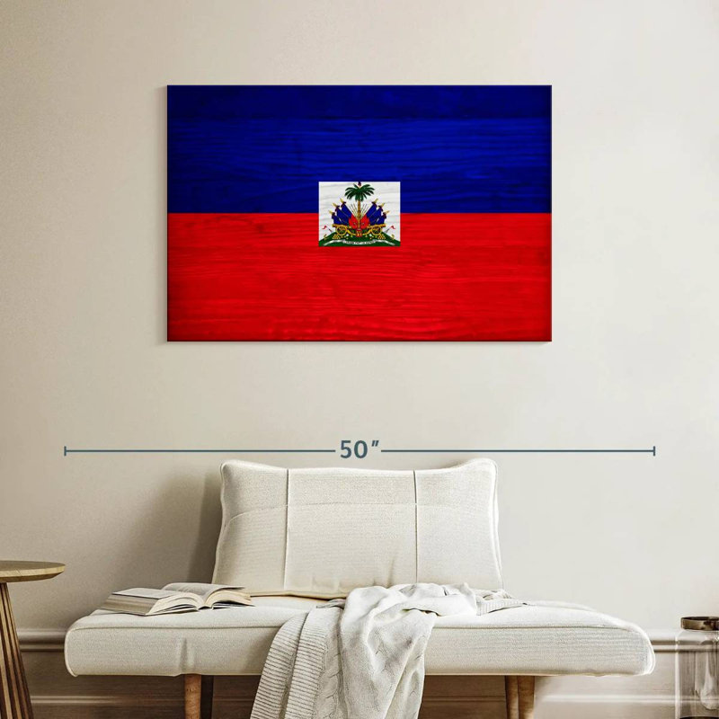 Bois de Borges, drapeau d'Haïti, H 26 po x l 39 po