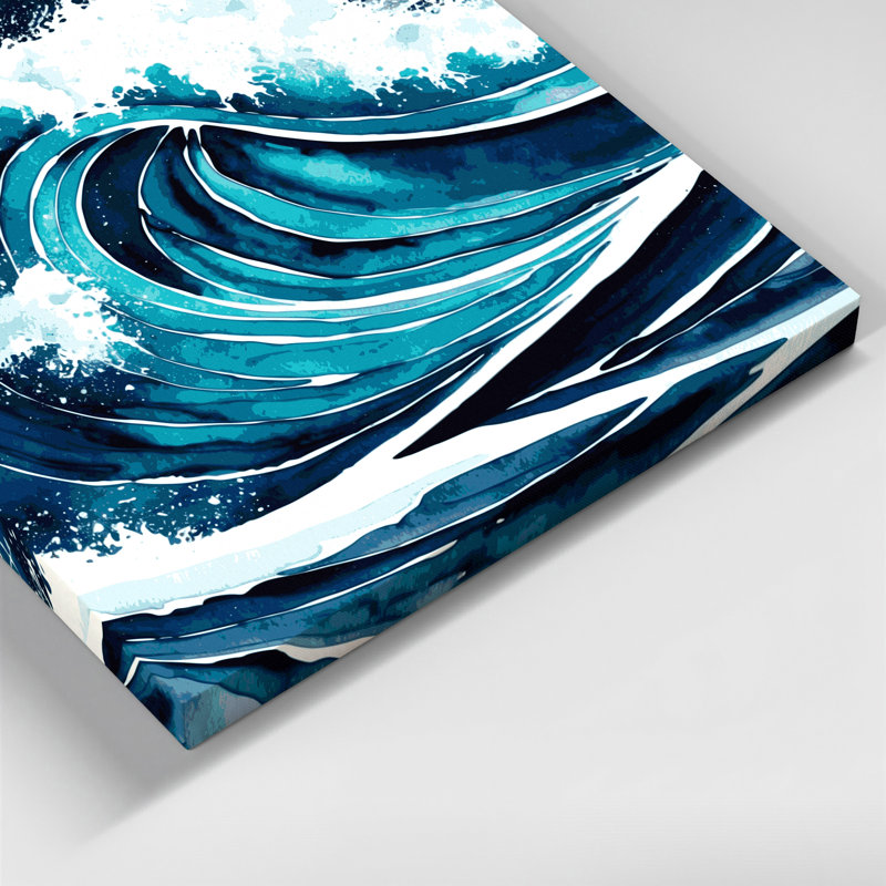 Art mural sur toile, "Nautical Waves", H 16 po x l 20 po