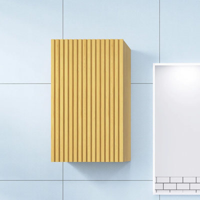 14 In. W X 12 In. D X 24 In. H Plywood Light Oak Linen Cabinet