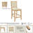 Counter Height Bar Stool, Upholstered Seat, X Back Design, Farmhouse Wood, Blonde Oak and Beige Fabric