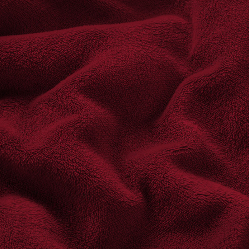 Faux Fur Reversible Fleece Throw Blanket – Soft & Cozy, Burgundy, Super King (6')