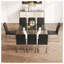 Ensemble de table et de chaises, grande table rectangulaire moderne en verre, pouvant accueillir de 6 à 8 personnes-1845846028