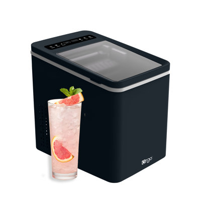 Orgo The Maverick Countertop Ice Maker, Makes 23 Lbs. In 24 Hours, Bullet Shaped In 2 Sizes, Ice Maker Ready In 6-8 Minutes, Led Control Panel, Self-cleaning, Includes Scoop, Tmt4653, Black