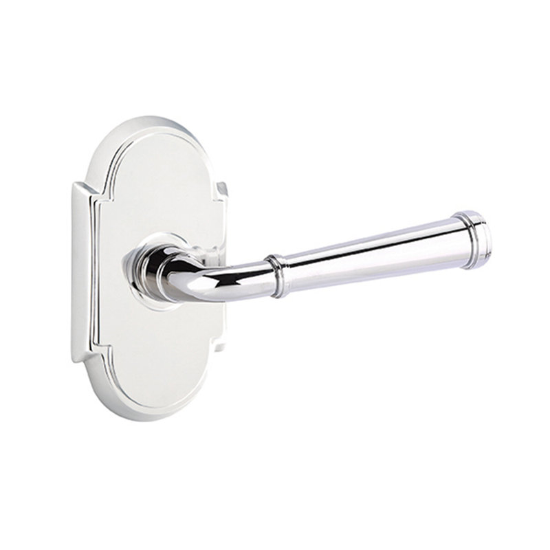 Merrimack Passage (Hall & Closet) Door Lever with Rosette, Left, Polished Chrome