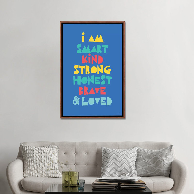 «I Am Smart…» par Seven Trees Design - impression d'art textuel, Pas de tapis, H 48 po x l 32 po x P 1,5 po