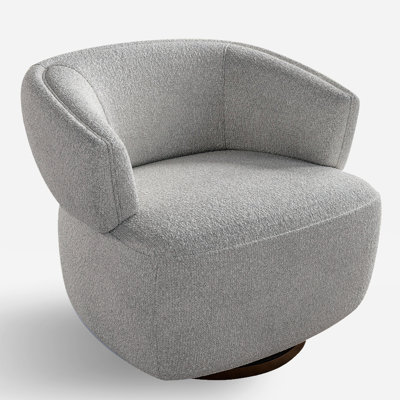Fauteuil pivotant surdimensionné en gris - teinté, siège ferme et confortable, résistant aux taches, courbé pour la détente