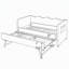 Lit de jour simple Gingham avec lit gigogne convertible 3-en-1-2005509096
