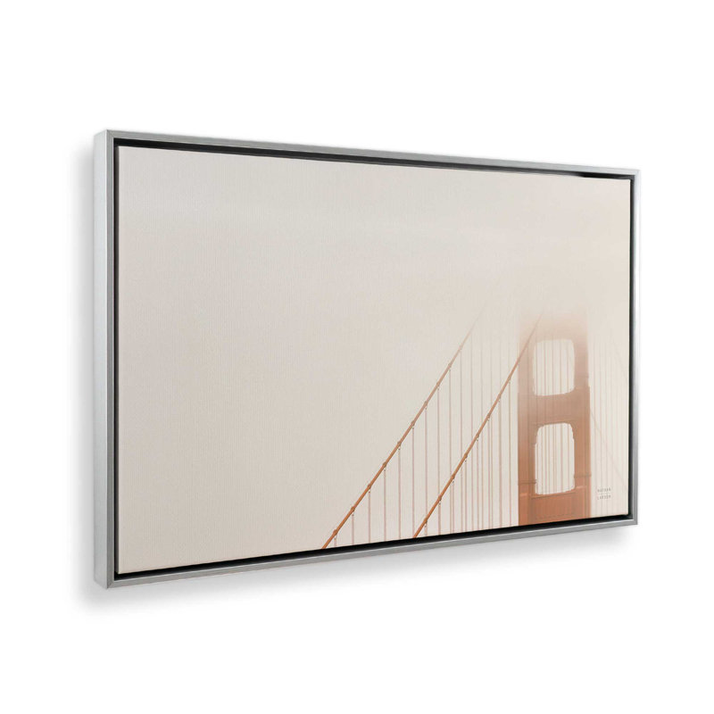 Impression suspendue sur toile suspendue, H 32,75 po x l 48,75 po, Cadre flottant en chrome poli