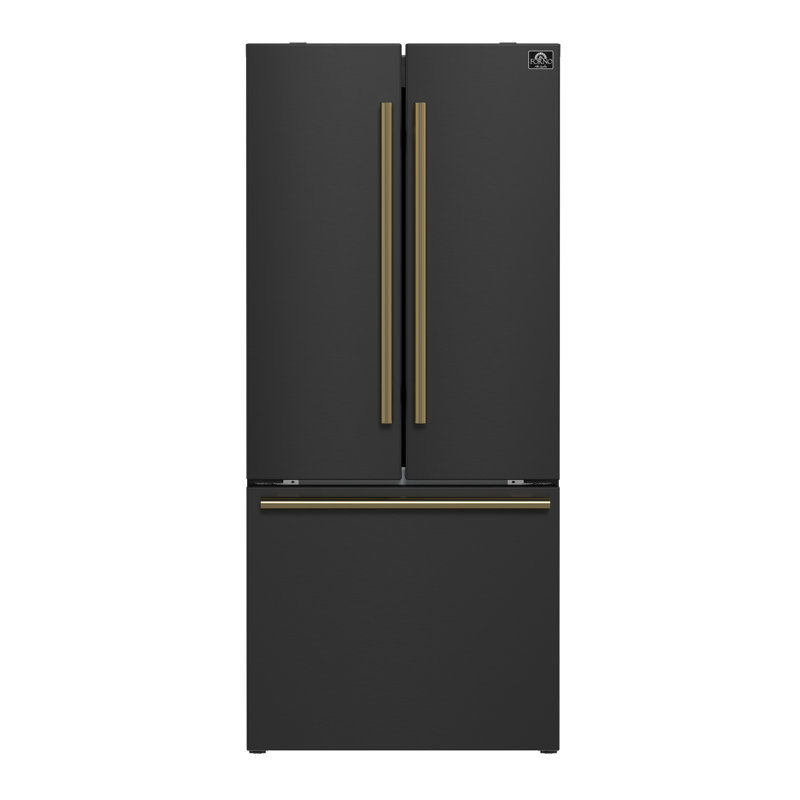Espresso Gallipoli 30-inch French Door Refrigerator, 17.5 cu. ft. Capacity with Ice Maker, Black