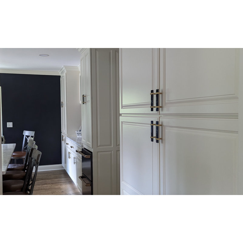 5.5 Length Bar Pull, Satin Brass/Black