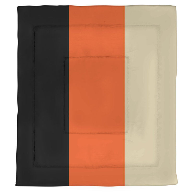 Édredon simple réversible Baltimore Baseball, Édredon simple, Noir / Orange / Crème