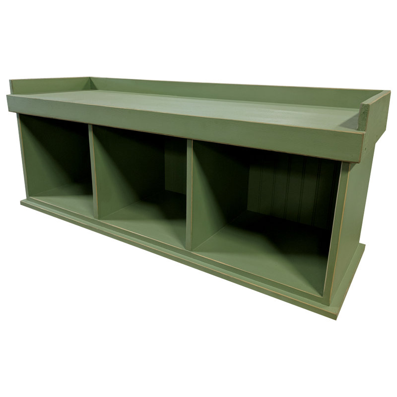 Everdeen Solid Wood Storage Bench, Old Gold