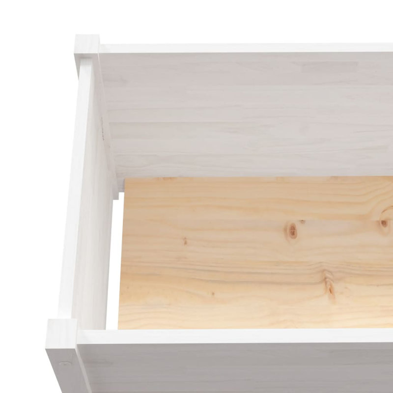 Boîte à fleurs en bois pour l'extérieur, H 27,6 po x l 59,1 po x P 19,7 po, Blanc