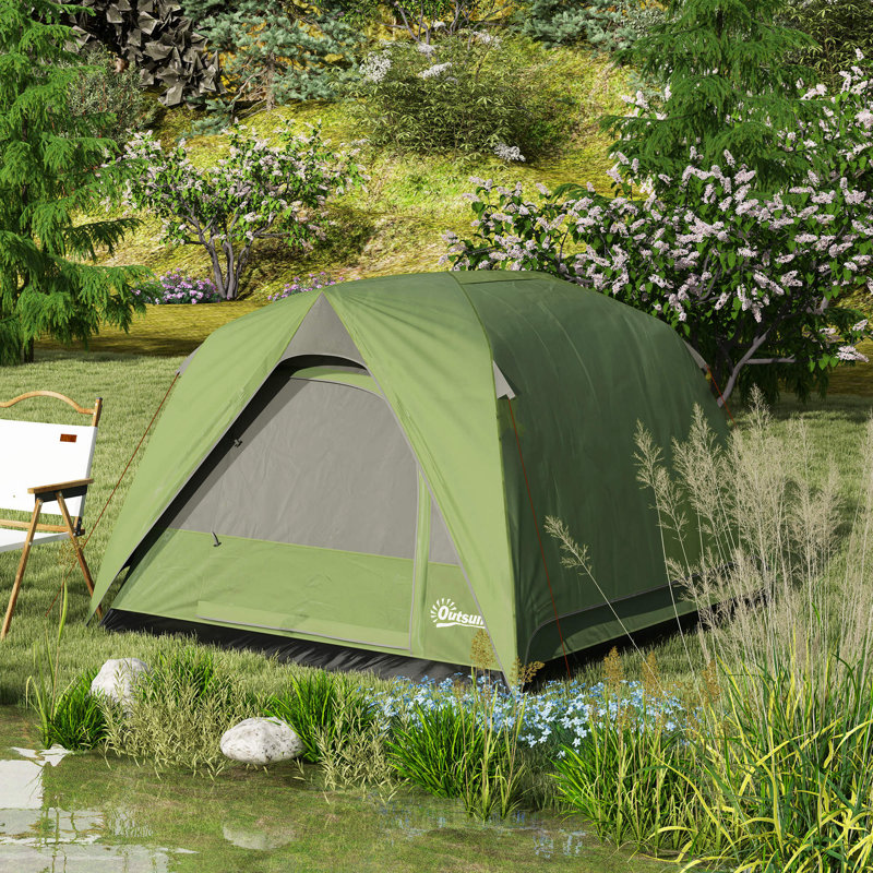 3 Person Tent, Olive Green/Grey
