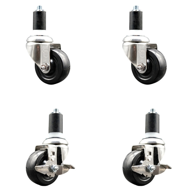 Ensemble de roulettes extensibles en caoutchouc souple
