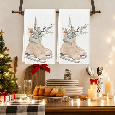 Serviette de Noël de Noël Serviette de cuisine à carreaux rouge