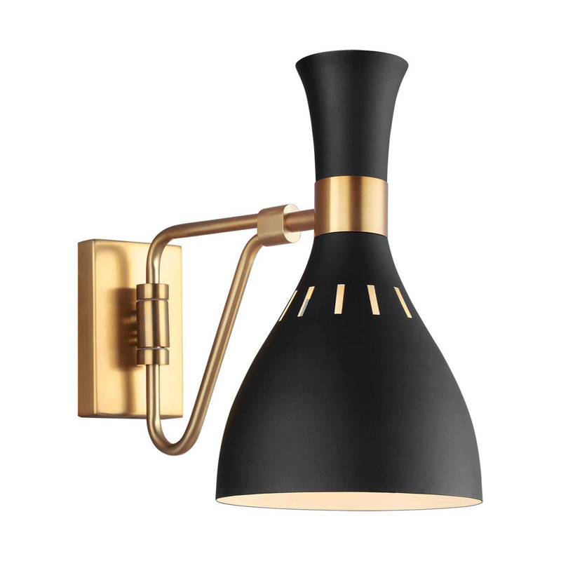 Zahir Steel Armed Sconce, Black