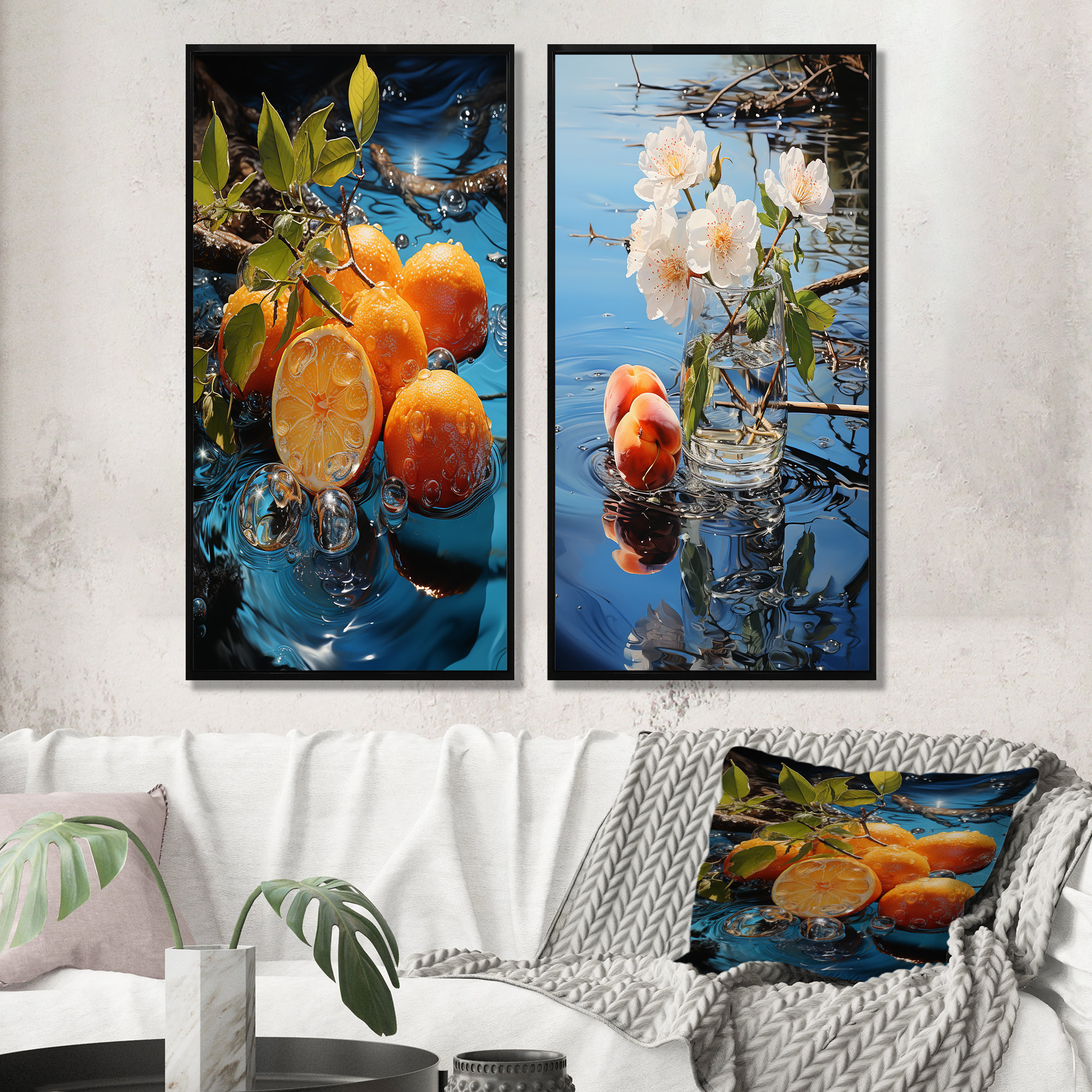 Winston Porter Orange Fruit Still Life Vase - Fruits Canvas Art Print ...