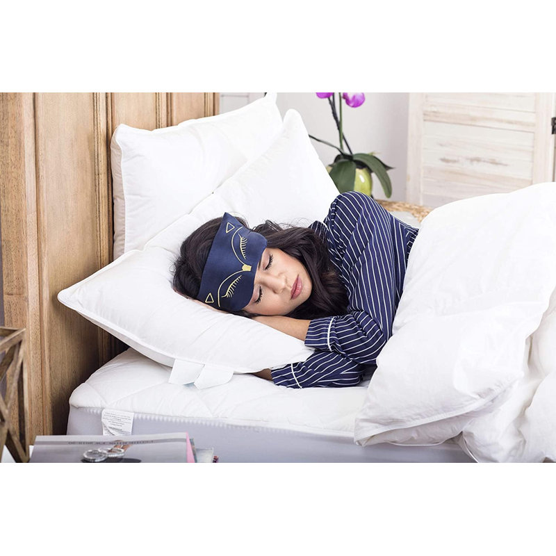 White Cotton Hypoallergenic Down and Feather Bed Pillow