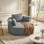 Fauteuil demi-tonneau pivotant à 360 ° avec coussins amovibles pour le salon, la chambre à coucher et le bureau, gris-246536133