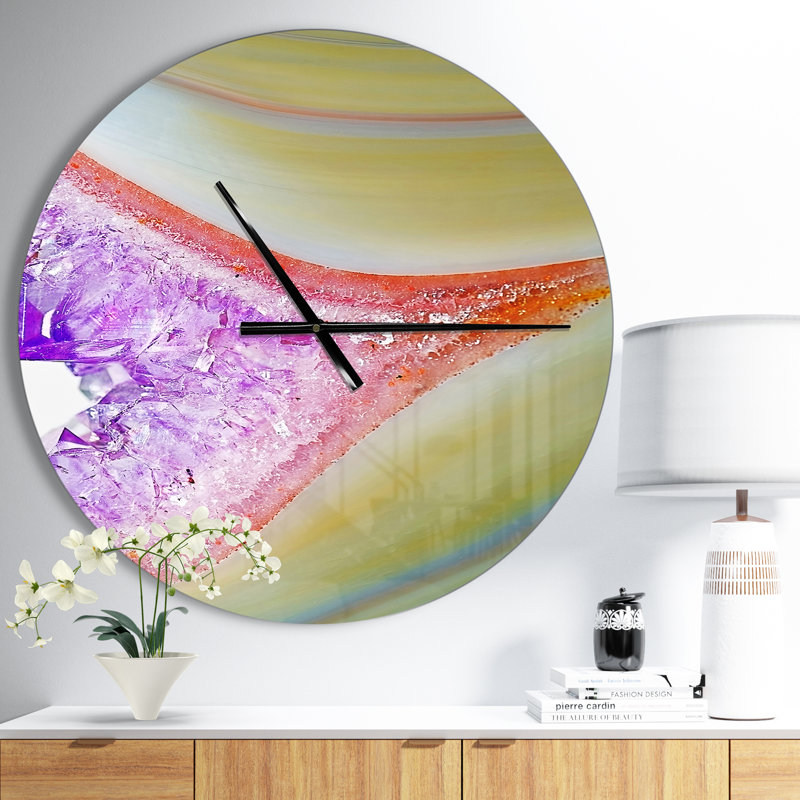 Agate naturelle - horloge murale moderne, Moyen