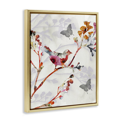 «Birds & Butterflies Nature», art mural sur toile par Susan Jill