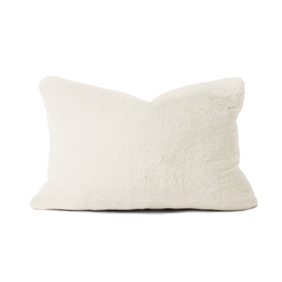 Sherry Kline Faux fur boudoir pillow with a knife edge finishing style. Zippered with a feather/down insert. 13"X20" - Set of 2