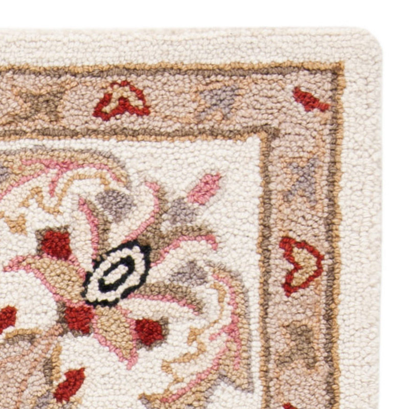 Tapis ivoire en laine fait à la main Hollander, Rectangle 3 pi 9 po x 5 pi 9 po