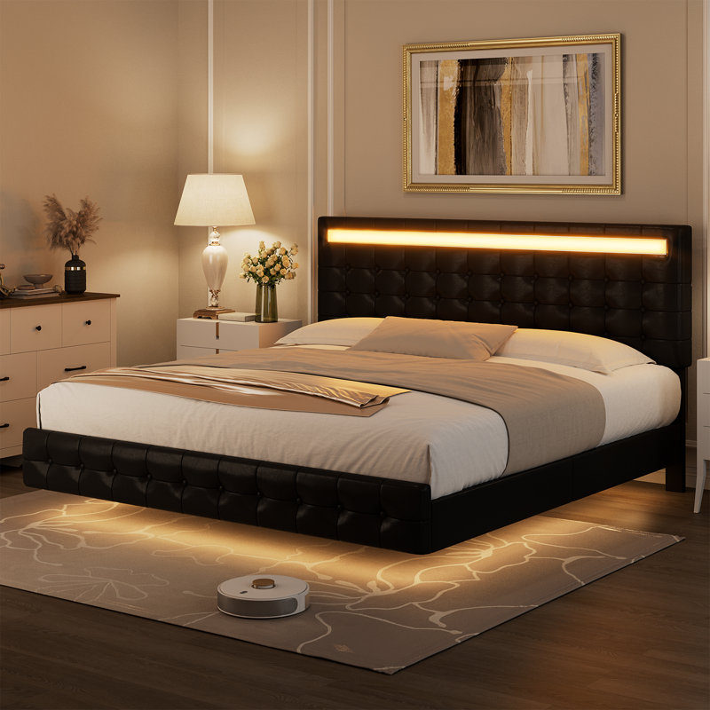 Bocar Standard Platform Bed, Queen, Black