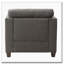 Fauteuil en lin gris anthracite clair avec garniture cloutée