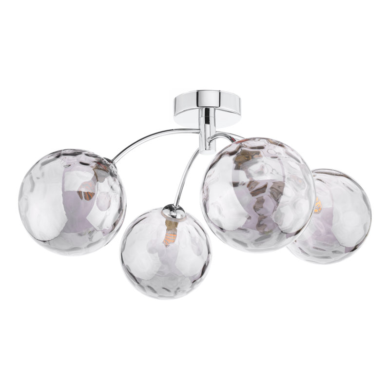 IZZY 4LT SEMI FLUSH POL CHR CW GLS 150MM, Polished Chrome/Smoked