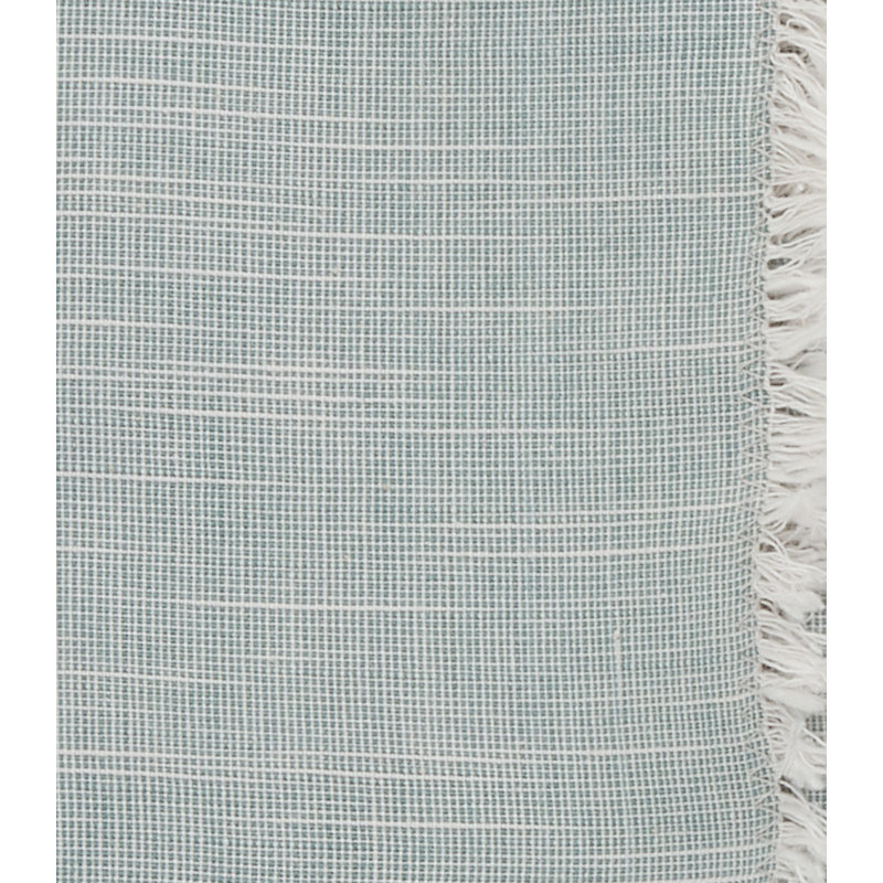 Turquoise Cotton Napkins with Fringe Edges, Set of 4