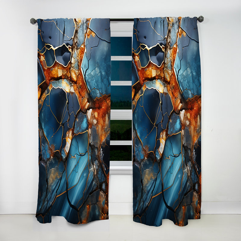 Latrell - Abstract Curtain - Room Darkening Curtain - 1 Panels, 52" W x 120" L