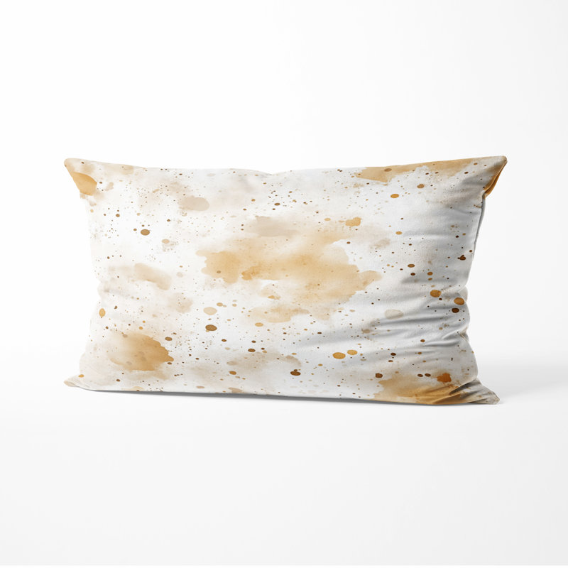 Coussin abstrait Abstract Beige et crème, H 12 po x l 20 po