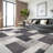 Machine Washable Geometric Area Rug - Ultra Soft Faux Cashmere with Non-Slip Backing, Modern Color Block Design in Black/White-1726317012-1726317018
