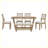 6-Piece Retro Dining Set, 1 Rectangular Table with 4 Upholstered Chairs and 1 Bench-81858191