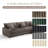 3 - Piece Upholstered Light Brown Faux Rabbit Fur Flannel Modular Sectional Sofa with Armrests & Throw Pillows-1817654549