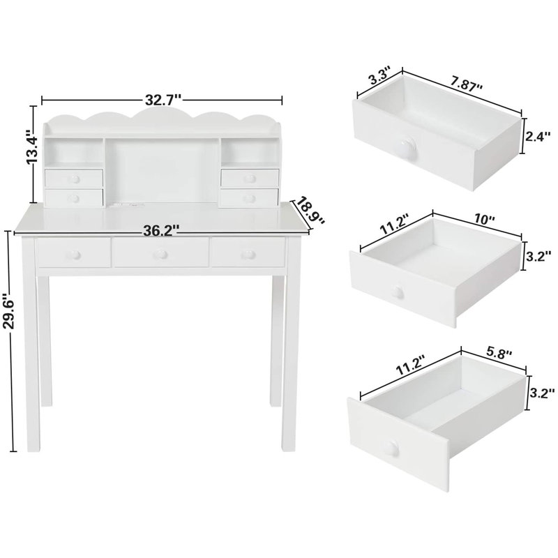 Bureau avec huche Akiyoshi, Blanc