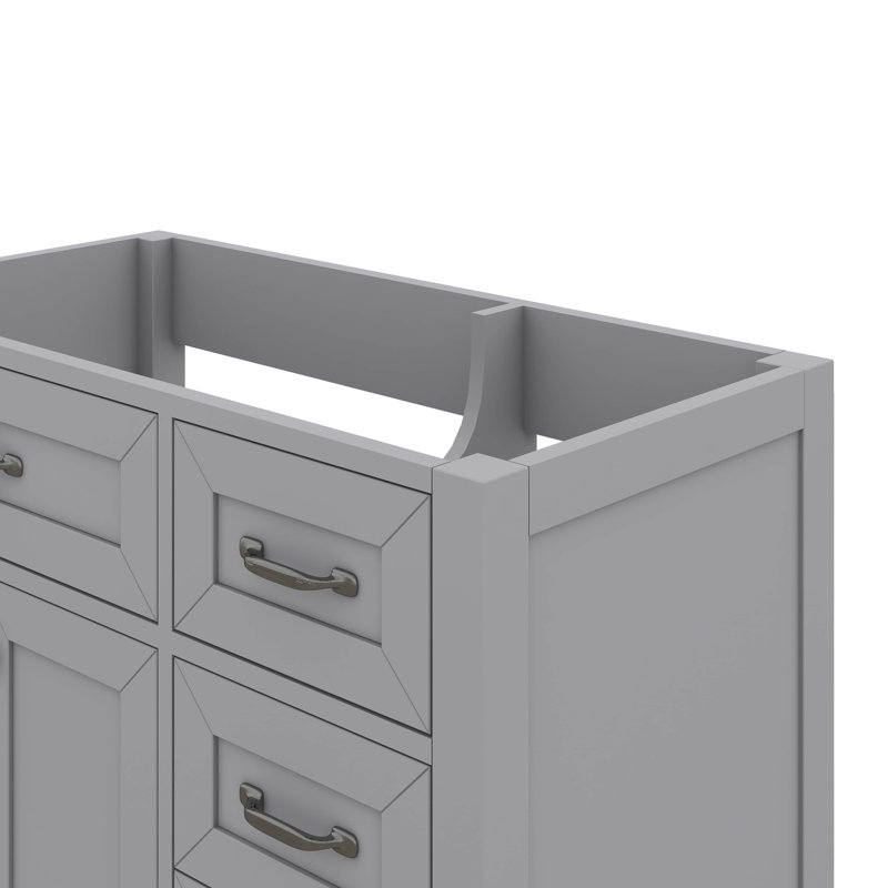 Meuble-lavabo simple 36 po avec tiroirs pratiques, Gris