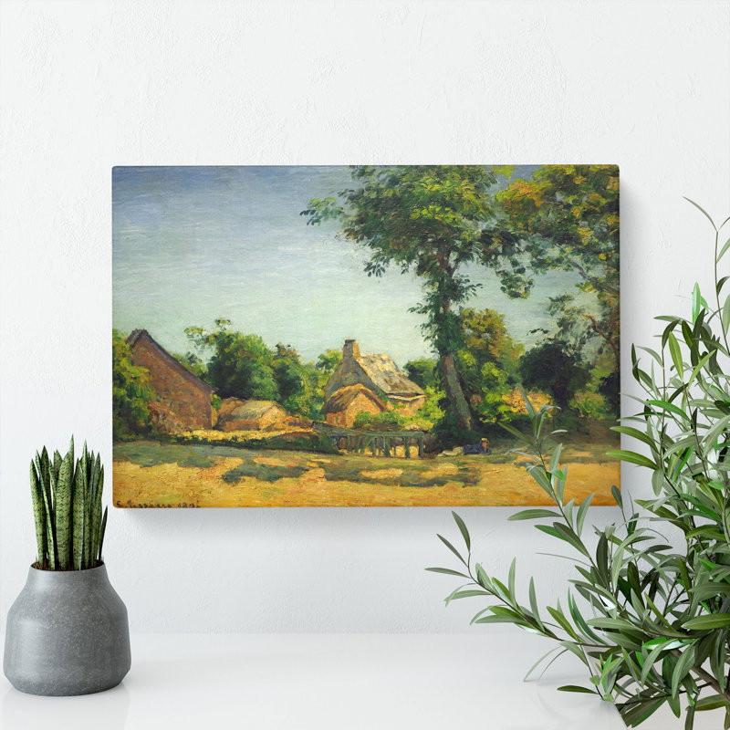 Landscape with a Farm by Camille Pissarro - Wrapped Canvas, 35cm H x 50cm W x 3cm D