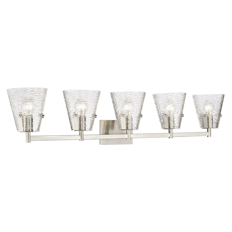 Éclairage pour meuble-lavabo à 5 lumières Baines, Nickel brossé