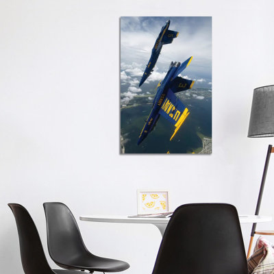 The Blue Angels Perform a Looping Maneuver over Pensacola Beach, Florida 1 Piece Wrapped Canvas Wall Art