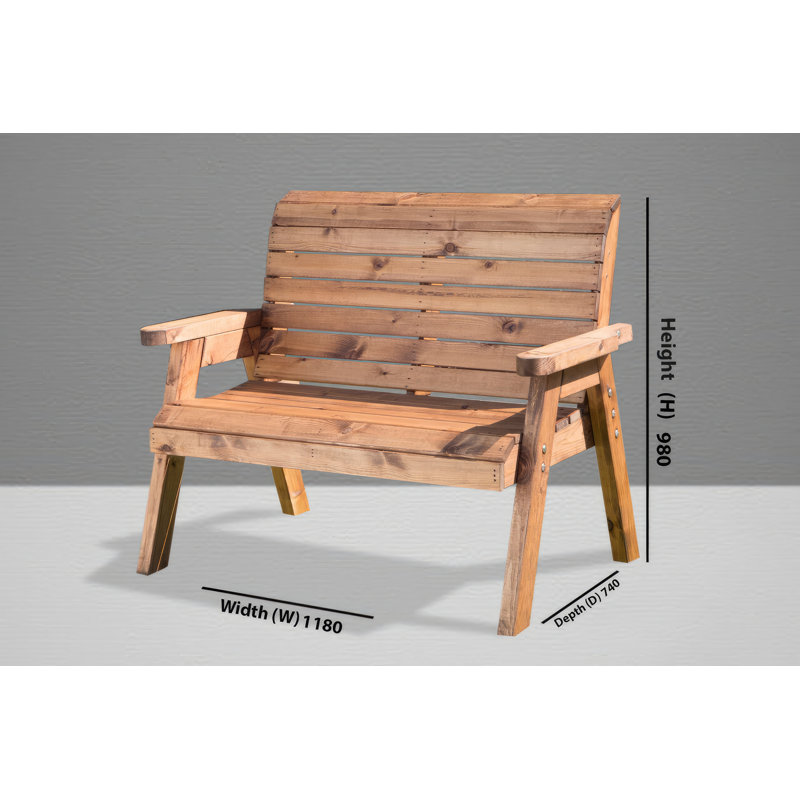 Wellinhall Solid Wood Outdoor Bench