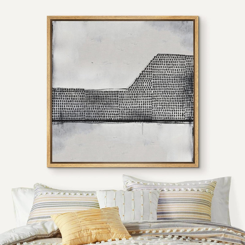 Impression sur toile encadrée sur fond noir et gris, H 16 po x l 16 po, Toile naturelle