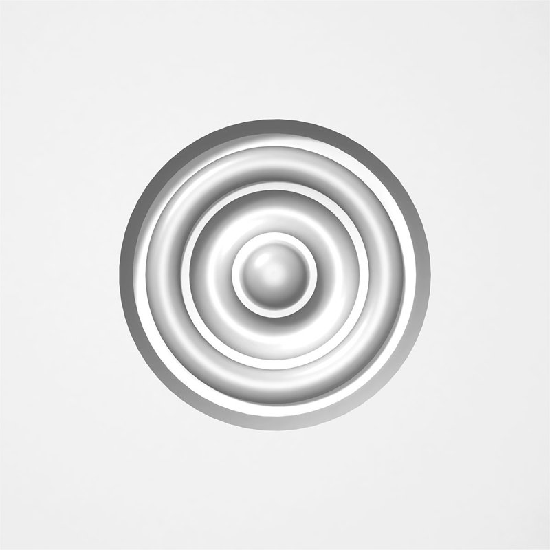Standard Sedgwick Bullseye Rosette with Square Edge, 6" H x 6" W x 1" D
