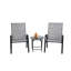 Ensemble de patio 3 pièces, chaises de camping d'extérieur en tissu respirant PVC-coated polyester, table pliante avec plateau en acier, 2 chaises et 1 table-414917942