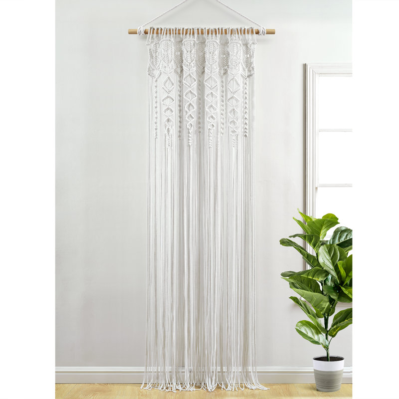 Panneau de rideau simple diaphane avec passe-tringle 100% coton Hobgood, Blanc, L 40 po x L 63 po