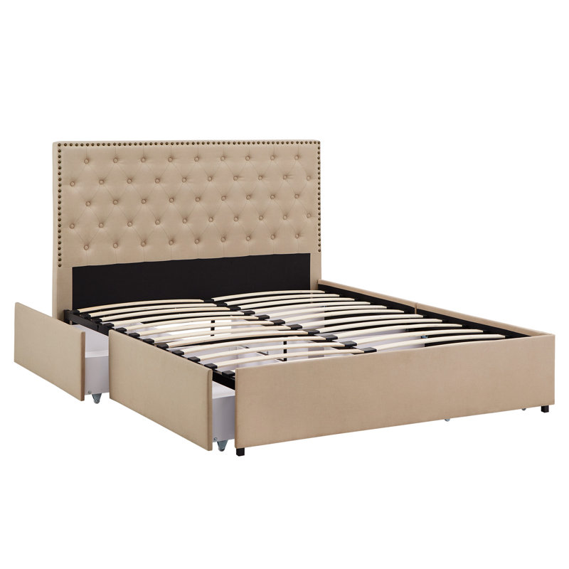 Cletus Upholstered Storage Bed, Queen
