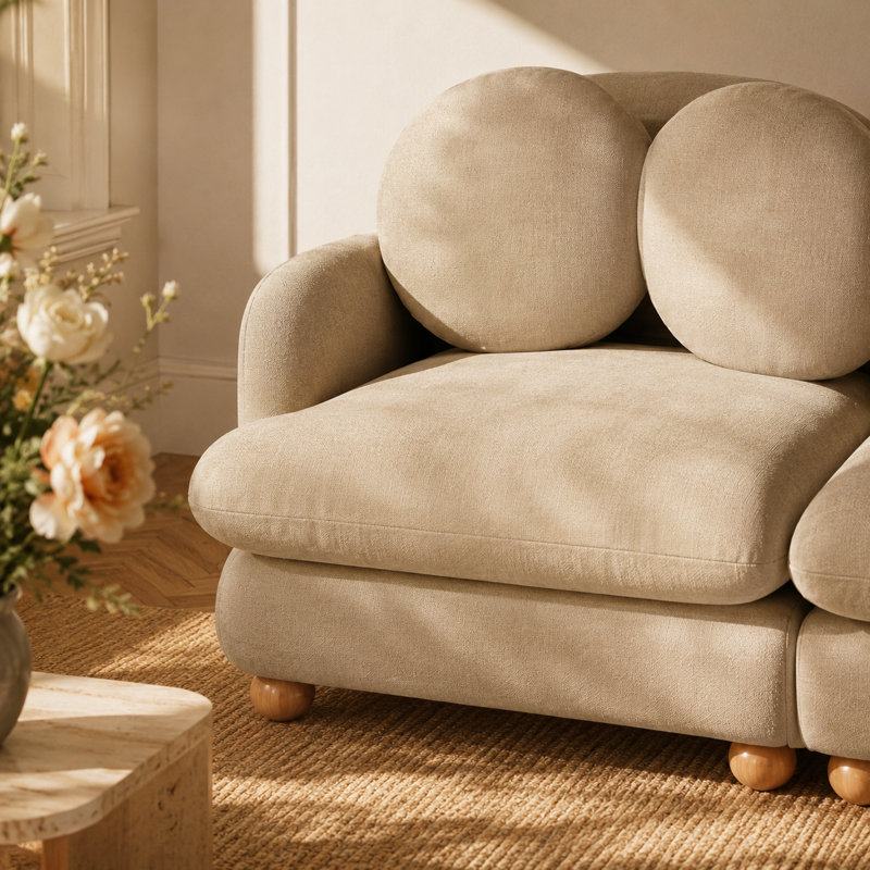 Canapé modulaire en chenille Veloria Comfy, Chameau