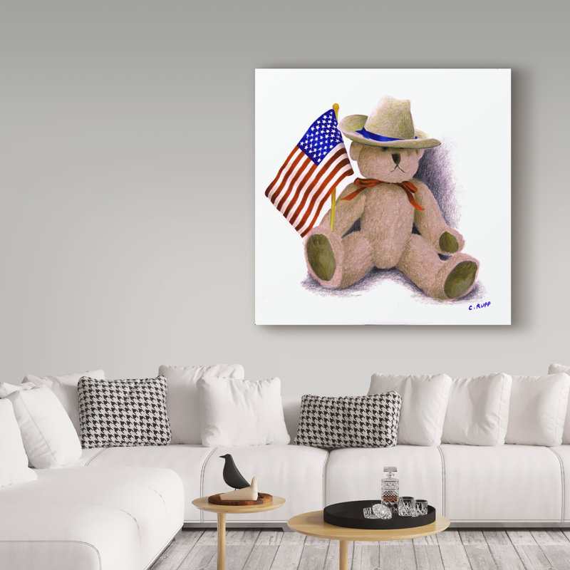 « teddy bear ix », art sur toile, H 14 po x l 14 po x P 2 po